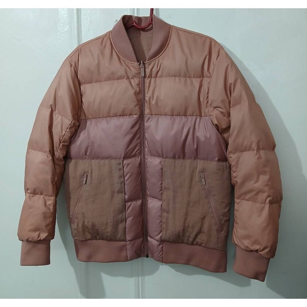Lululemon womens Sz 6 ROAM FAR DOWN bomber reversible jacket puffer blush pink